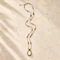 Golden Citrine handmade cord necklace studio view